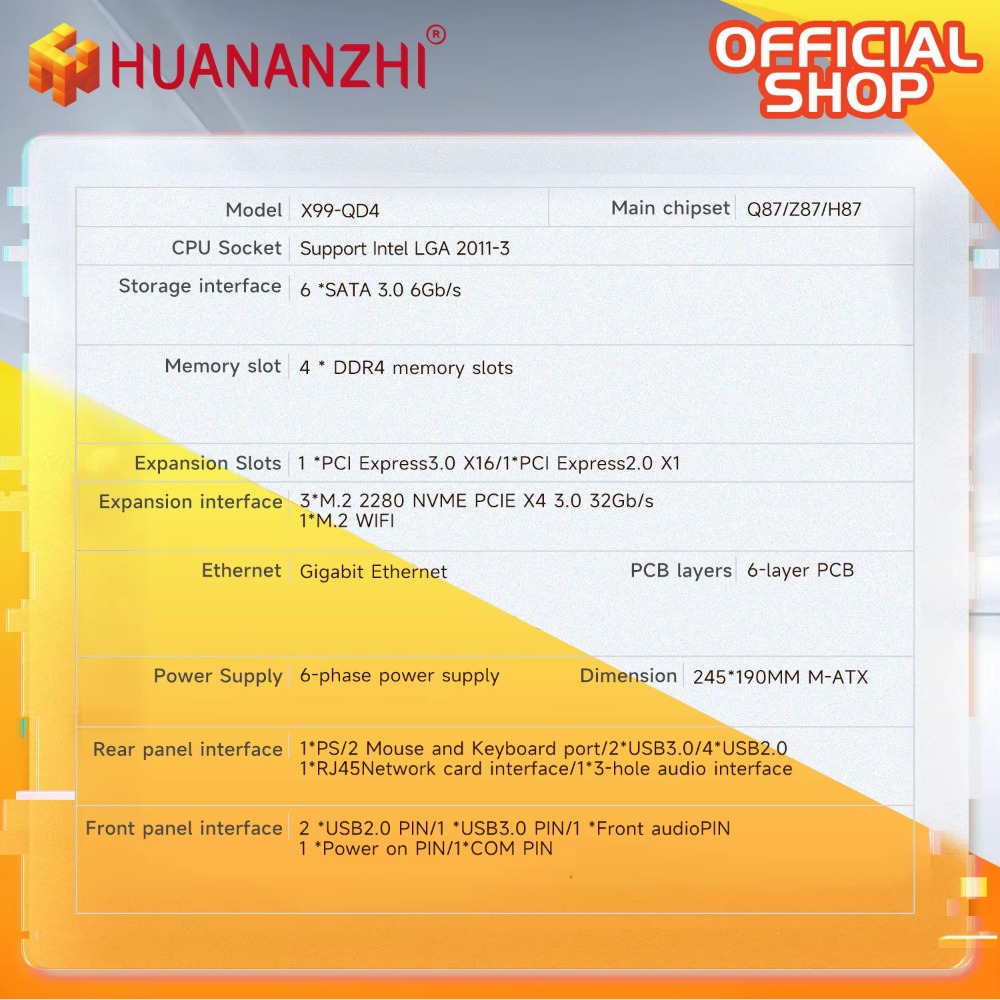 Carte mère HUANANZHI X99 QD4 L - E5 2696 V3 avis et prix